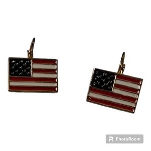US 13 Colonies Flag Leverback Earrings 🎆 4th of July Leverback Earrings 🎇